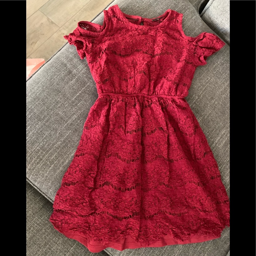 Burgundy lace dress